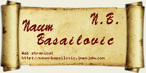 Naum Basailović vizit kartica